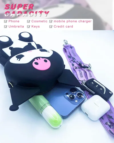 Vista 2 de CZZLYJ My Melody - Bolso cruzado de hombro con diseño de caricaturas Kuromi de anime lindo bolso de hombro