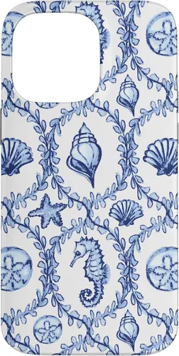 Vista 21 de Funda náutica para iPhone 12 Pro Max Coastal Nieta Preppy Shells náutica blanca azul mar