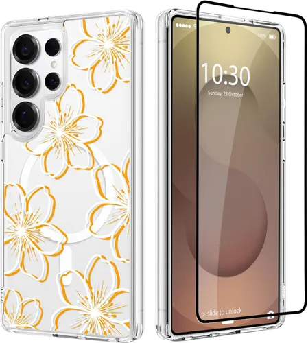 Vista 7 de OOK Funda para iPhone 17 Pro compatible con Magsafe, con protector de pantalla, elegante lazo estético, delgado, transparente, magnético, a prueba