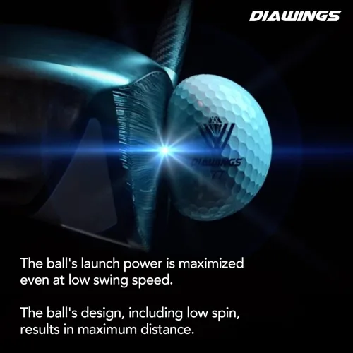 Vista 4 de Diawings Max Distance - Pelotas de golf para máxima distancia, anticorte, giro bajo, tiros rectos, media docena, 6 pelotas Blanco, rosa, naranja