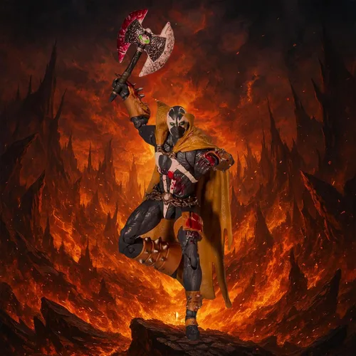 Vista 6 de McFarlane Toys Mortal Kombat Spawn Bloody Classic - Figura de acción de 7 pulgadas con accesorios