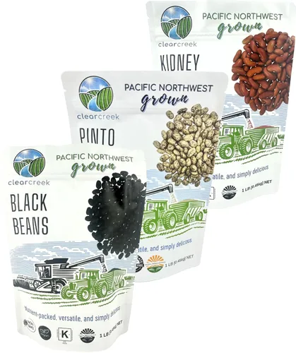 Vista 22 de CLEAR CREEK Frijoles Negros Cultivados en el Estado de Washington 1 libra Proyecto Verificado Sin OGM Vegano Kosher Sin Irradiar