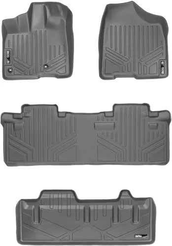 Vista 17 de MAXLINER - Juego de tapetes de piso de ajuste personalizado de 3 filas para Toyota Sienna 2011-2012