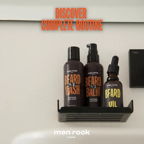 Vista 7 de Men Rock Bálsamo calmante para barba - Oak Moss - Acondicionador para barba sin enjuague para hombres - Productos para el cuidado de la piel