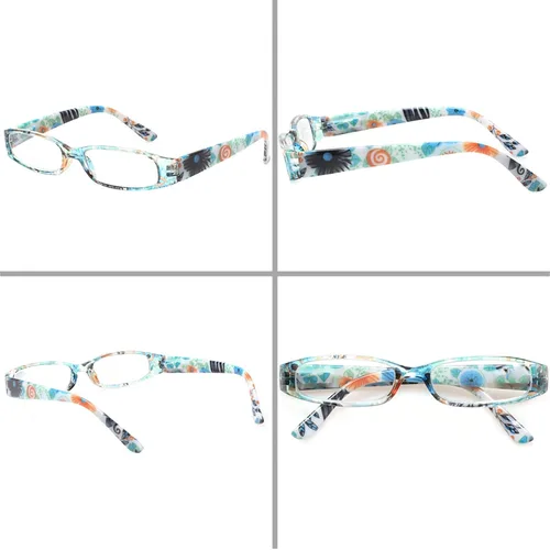Vista 3 de Kerecsen Gafas de lectura para mujer, 4 pares de lectores de bisagra de resorte a la moda