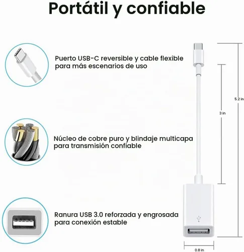 Vista 7 de Adaptador USB C a USB, 2 unidades, convertidor de adaptador de cable OTG tipo C a USB 3.0
