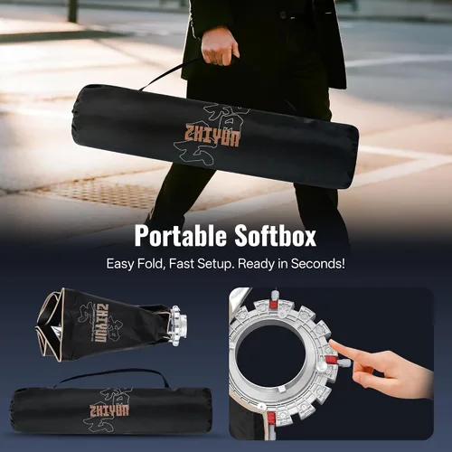 Vista 2 de ZHIYUN - Softbox rectangular de 60x90cm / 23.5 * 35.5 pulgadas con liberación rápida, montaje Bowens, difusores y bolsa con rejilla, compatible