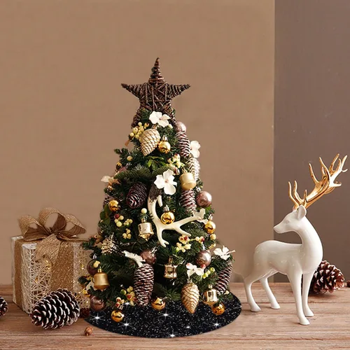 Vista 5 de FUHSY Falda de árbol de Navidad negra de 21 pulgadas, falda de árbol de lentejuelas brillantes, faldas de árbol de Halloween de terciopelo suave