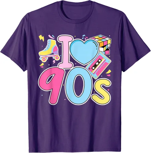 Vista 76 de I Love 90's Retro Style Nostalgia Vibe Funny 1990's Party T-Shirt Negro