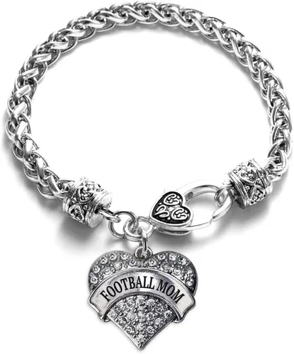 Vista 211 de Inspired Silver - Pulsera de plata con dije de corazón pavé con joyas de circonita cúbica