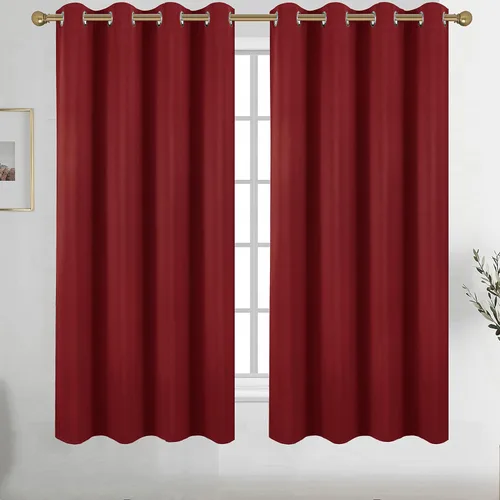 Vista 98 de Diraysid Cortinas opacas beige con ojales para dormitorio, con aislamiento térmico, cortinas de oscurecimiento de habitación, 38 x 54 pulgadas, 2