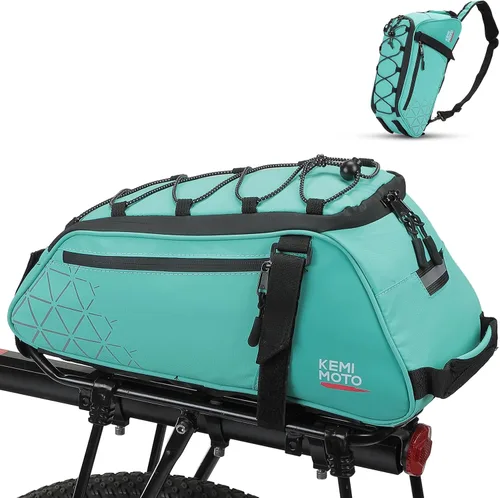 Vista 14 de KEMIMOTO Bolsa trasera para bicicleta – 8L PVC resistente al agua bolsas para bicicleta trasera de bicicleta, alforja para maletero de bicicleta