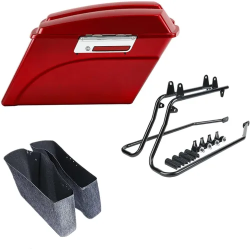 Vista 37 de Kit de soporte de conversión para alforjas extendidas de 4" TCMT, compatible con Harley Heritage Softail Fatboy FLSTF Breakout 1984-2017, negro