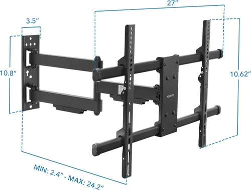 Vista 9 de Mount-It! Soporte de pared de TV de movimiento completo resistente con certificación UL para la mayoría de televisores de pantalla plana de 37 a 80