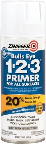 Vista 15 de Zinsser 285090 Bulls Eye 1-2-3 Imprimación a base de agua, 5 galones, gris
