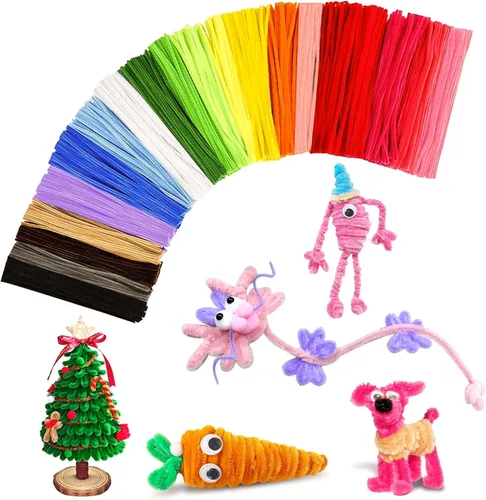 Vista 13 de Christmas Green Pipe Cleaners Craft Bulk,Arts Crafts,Chenille Stems Art Supplies for Projects Creative DIY Room Decor,Christmas Tree Navidad verde