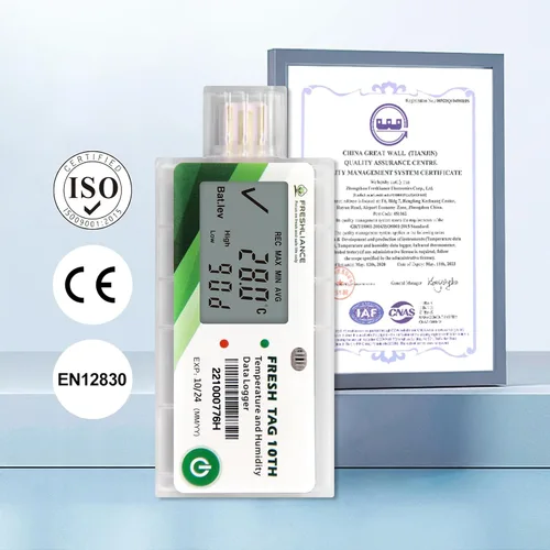 Vista 6 de Freshliance Registrador de datos de humedad de temperatura LCD, grabadora USB de humedad de temperatura de un solo uso con informe PDF o CSV, 65000