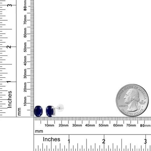 Vista 3 de Gem Stone King Aretes de oro de 14 quilates con piedra natal ovalada de 0.315 x 0.236 in Aretes de oro para mujer