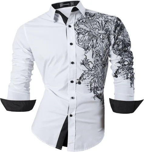 Vista 133 de JZS041, camisa de vestir de manga larga para hombre