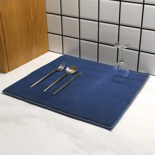 Vista 6 de LUCKISS Tapete de microfibra reversible para secar platos, paquete de 2 almohadillas de secado súper absorbentes, tapete escurridor de platos