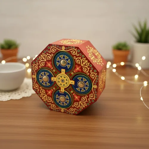 Vista 2 de Caja de rompecabezas mágica con giro secreto - Portamonedas y tarjeta de regalo en una caja de madera IQ con cerradura complicada y compartimentos