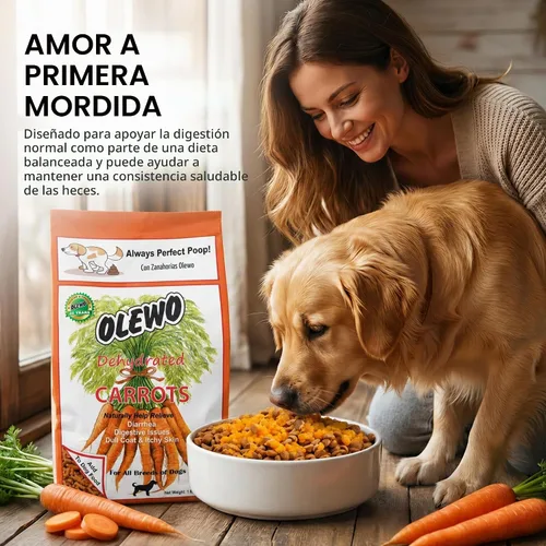 Vista 8 de Deshidratado de Olewo zanahorias suplemento del alimento de perro, tamaño del ensayo, 1 libra