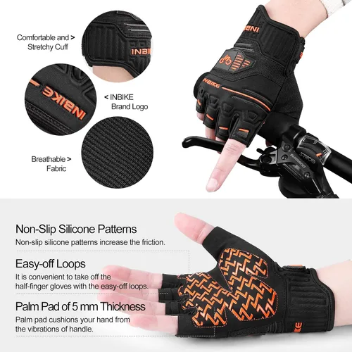 Vista 5 de INBIKE Cycling Gloves Bike Glove Anti Slip Shock Absorbing Adjustable Breathable Padded MTB Racing Sports Gloves