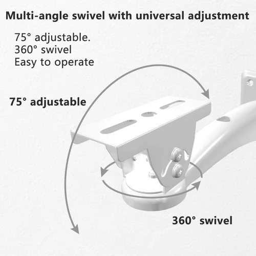 Vista 4 de Drsn Soporte de pared para mini proyector, rotación universal de 360°, brazo ajustable de 7.8 pulgadas, para cámara de seguridad CCTV, cámara web