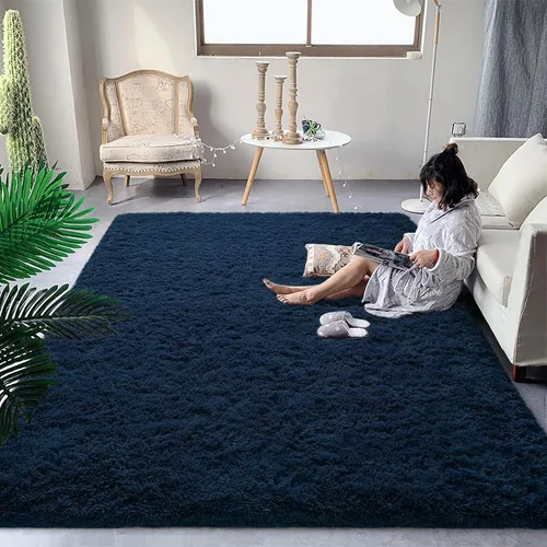 Vista 46 de DweIke Alfombras de pasillo beige esponjosas para dormitorio, 2 x 6 pies, alfombra larga de felpa suave para niñas y niños, antideslizante y lavable