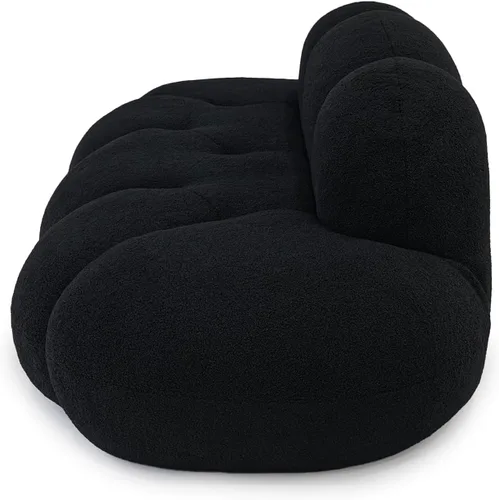 Vista 8 de JACH Sofá de nube de 3 plazas para sala de estar, moderno sofá tapizado de sherpa, sofá de ocio minimalista, cómodo sofá nube para apartamento