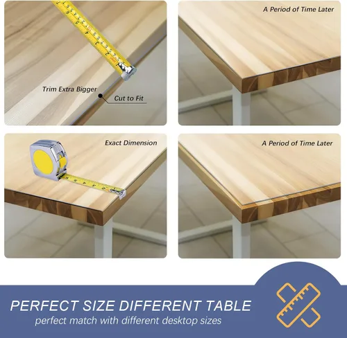 Vista 7 de Vicwe - Protector de mesa de plástico esmerilado, 20 x 60 pulgadas, transparente para múltiples mesas - comedor, mesita de noche, escritorio