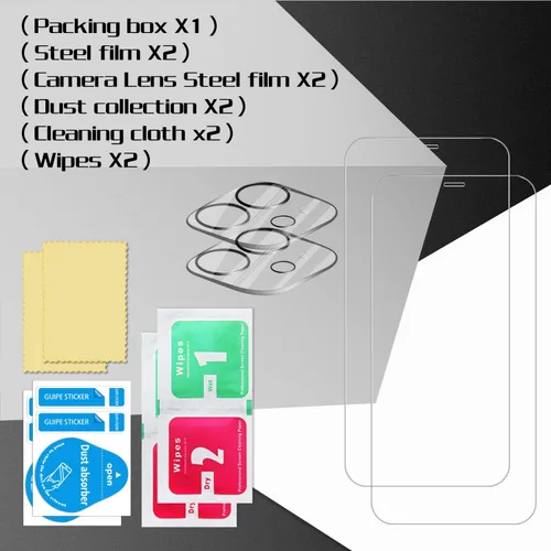 Vista 7 de BIGFACE Protector de pantalla para iPhone 11 + protectores de lente de cámara, [2 + 2 unidades] Vidrio templado transparente HD de alta calidad