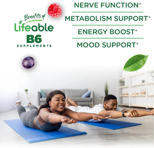 Vista 3 de Lifeable Gomitas de Vitamina B6 100mg Suplemento de VIT B6 de Gran Sabor Vitaminas B6 Veganas para Apoyo del Sistema Nervioso Vitamina B 6