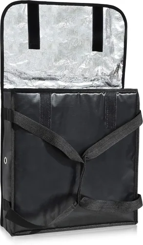 Vista 3 de New Star Foodservice 51100 Bolsa de entrega de pizza aislada, 18 x 18 x 5 pulgadas, color negro