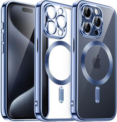 Vista 10 de JETech Funda magnética para iPhone 15 Pro de 6.1 pulgadas, protección completa de lente de cámara, compatible con carga inalámbrica MagSafe, funda