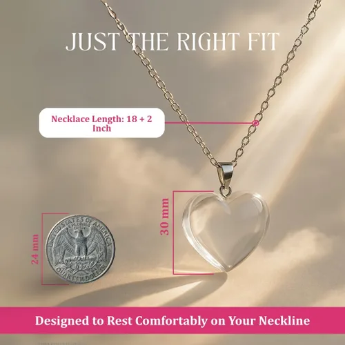 Vista 81 de Gempires Love - Collar con colgante de cristal de corazón para mujer, chapado en plata, cadena ajustable de 18 + 2 pulgadas
