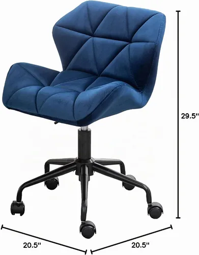Vista 2 de Roundhill Furniture Eldon Diamond - Silla de oficina giratoria ajustable con diseño capitoné, color gris y azul