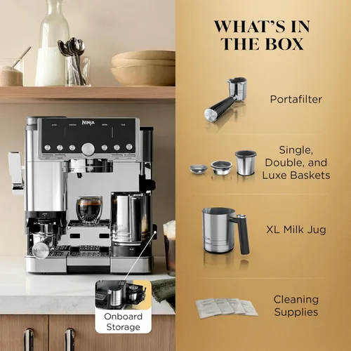 Vista 8 de Ninja Luxe Café Pro - Máquina de café espresso 4 en 1, café por goteo y Acero inoxidable