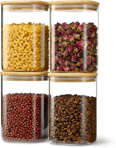 Vista 21 de D2scrma Recipientes herméticos cuadrados para especias de 5 onzas con tapa de bambú, juego de 12 con etiquetas negras, frasco apilable para especias