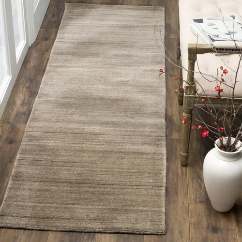Vista 3 de SAFAVIEH Himalaya Collection - Alfombra cuadrada de 6 pies, color gris pardo, lana hecha a mano, ideal para zonas de alto tráfico en sala de estar