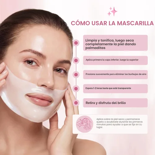 Vista 2 de Quasi - Máscara facial de bio-colágeno para la noche – Mascarilla coreana hidratante – Niacinamida y colágeno de baja molecularidad – Cuidado