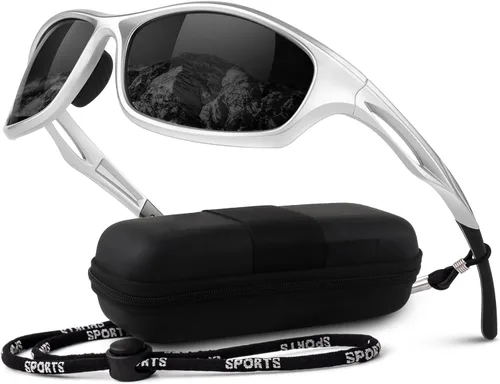 Vista 10 de LINVO Polarized Sports Sunglasses Men Women UV400 Protection Wrap Around Goggles for Running Cycling Driving Fishing