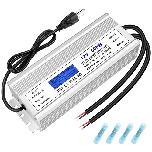 Vista 13 de Fuente de alimentación LED de 12 V 400 W, transformador de bajo voltaje impermeable IP67, convertidor de voltaje constante de CA a CC de 12 V 33.3 A