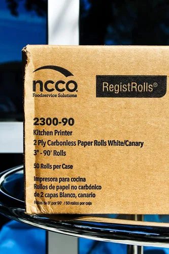 Vista 3 de NCCO Register Rolls Papel de recibo - 2 capas autocopiadoras - Rollos de 3 a 90 pies (50 rollos)