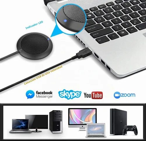Vista 2 de Micrófono USB para conferencias, micrófono de escritorio