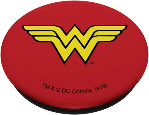 Vista 2 de Wonder Woman Classic Logo PopSockets - Agarre y soporte para teléfonos y tabletas, Negro