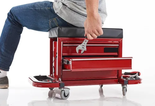 Vista 2 de Sharper Image Taburete Rolling Toolbox de Sharper Image