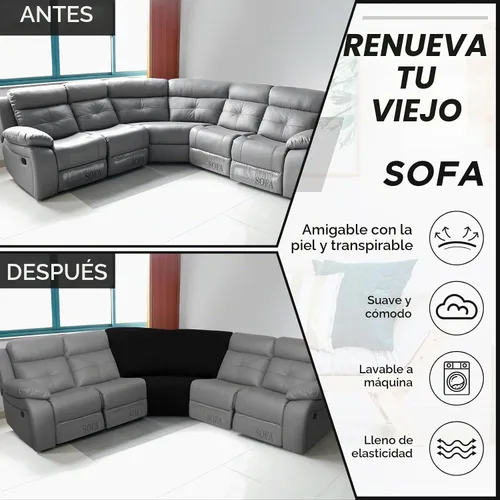 Vista 2 de Weysat Funda elástica para sofá esquinero, protector de muebles para sala de estar, funda de sofá reclinable seccional, sofá reclinable