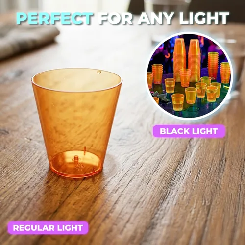 Vista 9 de Party Essentials Vasos de plástico duro de 2 onzas, color naranja neón, 50