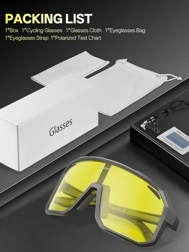 Vista 7 de SCVCN Visión nocturna Gafas de conducción antideslumbrante polarizado amarillo lente mujeres hombres gafas deporte gafas bicicleta MTB DZ-S62